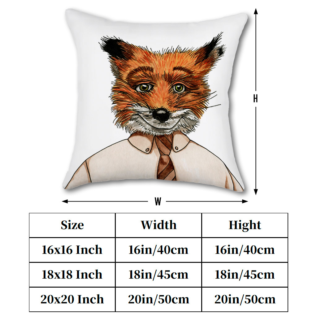 1pc Mr. Fox Pillow Cover Autum - Pillow Insert 18X18 评论和价格